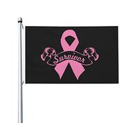 Drapeau De La Fierté Survivante du cancer du sein Bannière Ferme 3x5 FT | Amusant Décoration de Drapeau Imperméable Bannière de Cour pour Patio Maison