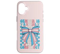 Drapeau de la fierté Trans transgenre Le Genre est Une Construction Sociale Coque pour iPhone 16 Plus