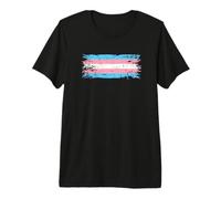 Drapeau de la fierté transgenre | Égalité LGBTQ - Grunge effiloché T-Shirt Haut de Gamme