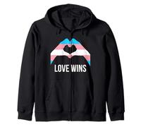 Drapeau de la fierté transgenre Love Wins Heart Sign Sweat à Capuche
