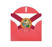 Drapeau de la Floride Impression Love Buckle Papier nacré Cadeaux pour cartes d'anniversaire avec feuille d'accessoires, carte de notes, enveloppe