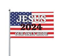Drapeau de la foi Jésus 2024, notre seul espoir, 90 x 150 cm, pour décoration de pelouse, de cour ou de mur