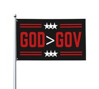 Drapeau de la foi politique « Dieu est plus grand que le gouvernement » (91 x 152 cm) avec œillets en laiton