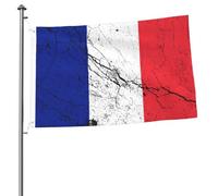 Drapeau de la France à effet texturé pour extérieur, 2 x 3 pieds, double face, robuste, pour maison, cour, festival, décoration de jardin extérieur, drapeau de bienvenue