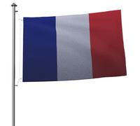 Drapeau de la France à effet tricot pour extérieur, 60 x 90 cm, double face, robuste, pour maison, cour, festival, extérieur, décoration de jardin, drapeau de bienvenue