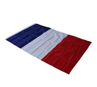 Drapeau de la France avec 2 oeillets métalliques, résistants aux intempéries - drapeau national français 90 x 150 cm, tricolore (Blanc)