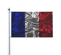 Drapeau de la France en soie, drapeaux d'extérieur, 90 x 150 cm, double face, en polyester robuste, pour la maison, la cour, le festival, la décoration de jardin extérieur, drapeaux de bienvenue