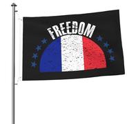 Drapeau de la France et drapeaux de la liberté pour l'extérieur 2x3 pieds double face robuste bannière drapeau pour la maison cour festival extérieur jardin décoration drapeau de bienvenue