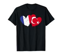 Drapeau de la France Turquie Cœur Türkiye Français Turc Amitié T-Shirt