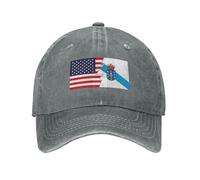 Drapeau De La Galice Et De L'Amérique Femme Homme Casquette De Baseball Confortable Snapback Cap Rétro Ancien Chapeau pour Golf Randonnée Sport