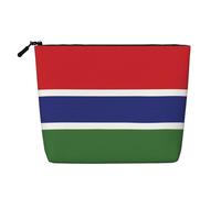 Drapeau de la Gambie Organisateur de Toilette Polyvalent : Faux Chanvre Trousse de Maquillage - Trousse de Toilette Voyage Cosmétique Maquillage Accessoires Pochette, Noir, Taille Unique