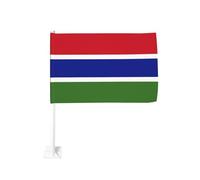 Drapeau de la Gambie pour voiture - Clip pour fenêtre extérieure - 30 x 45 cm - Double face - Décoration de voiture