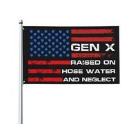 Drapeau de la génération X « Élevée à l’eau du tuyau et négligée » (90 x 150 cm) - Panneau de jardin