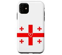 Drapeau de la Géorgie Géorgien Cœur Fière du Patrimoine Fête Nationale Coque pour iPhone 11