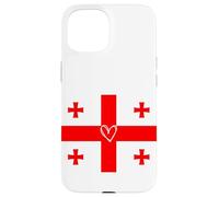 Drapeau de la Géorgie Géorgien Cœur Fière du Patrimoine Fête Nationale Coque pour iPhone 15