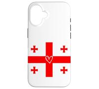 Drapeau de la Géorgie Géorgien Cœur Fière du Patrimoine Fête Nationale Coque pour iPhone 16