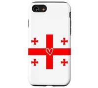 Drapeau de la Géorgie Géorgien Cœur Fière du Patrimoine Fête Nationale Coque pour iPhone SE (2020) / 7/8