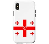 Drapeau de la Géorgie Géorgien Cœur Fière du Patrimoine Fête Nationale Coque pour iPhone X/XS