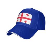 Drapeau de la Géorgie Imprimé Sandwich Casquette de Baseball Casquette Réglable Unisexe Casquette de Golf Casual Chapeau de Soleil, bleu, Taille unique