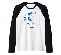 Drapeau de la Grèce avec cœur imprimé « Proud to Be Greek I Love Athens » Manche Raglan
