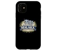 Drapeau de la Grèce de Bienvenue Malaka - Humour Grec drôle Coque pour iPhone 11