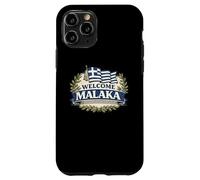 Drapeau de la Grèce de Bienvenue Malaka - Humour Grec drôle Coque pour iPhone 11 Pro