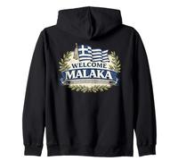 Drapeau de la Grèce de Bienvenue Malaka - Humour Grec drôle Sweat à Capuche
