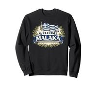 Drapeau de la Grèce de Bienvenue Malaka - Humour Grec drôle Sweatshirt