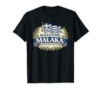 Drapeau de la Grèce de Bienvenue Malaka - Humour Grec drôle T-Shirt