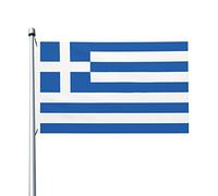 Drapeau de la Grèce, drapeaux pour l'extérieur, 3 x 5 pieds, double face, en polyester robuste pour la maison, la cour, le festival, la décoration de jardin extérieur, drapeaux de bienvenue