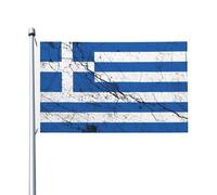 Drapeau de la Grèce, effet texturé, pour extérieur, 90 x 150 cm, double face, en polyester robuste, pour maison, cour, festival, décoration de jardin extérieur, drapeaux de bienvenue