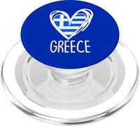 Drapeau de la Grèce en Forme de cœur pour Fille PopSockets PopGrip pour MagSafe