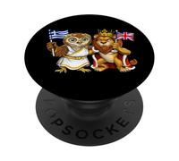 Drapeau de la Grèce et du Royaume-Uni Origines grecques PopSockets PopGrip Adhésif