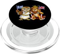 Drapeau de la Grèce et du Royaume-Uni Origines grecques PopSockets PopGrip pour MagSafe
