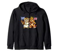Drapeau de la Grèce et du Royaume-Uni Origines grecques Sweat à Capuche