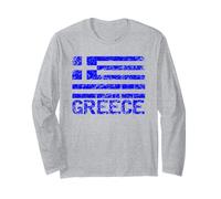 Drapeau de la Grèce Grec Grec Patriotique hellénique Vieilli Manche Longue
