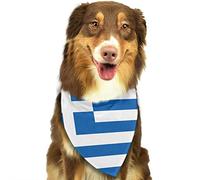 Drapeau De La Grèce Serviettes Triangle pour Animaux Lavable Chiens Bandana Foulards Unique Style Triangle pour Chiens for Chiens De Petite, Moyenne Et Grande Taille