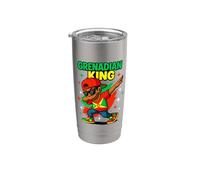 Drapeau de la Grenade Dab King Cool Caribbean Pride pour garçons et enfants Gobelet isotherme en acier inoxydable double paroi