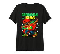 Drapeau de la Grenade Dab King Cool Caribbean Pride pour garçons et Enfants T-Shirt Haut de Gamme