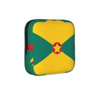 Drapeau de la Grenade Sac de Rangement Anti-Période Hygiène Féminine Étui de Voyage pour Serviettes Hygiéniques Pochette Discrète Mensural pour Sac à Main Bureau