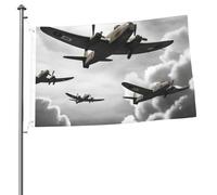 Drapeau de la guerre mondiale 61 x 91 cm - Impression double face - Drapeau de jardin pour l'extérieur - Bannière cadeau avec œillets - Toile de fond pour photo pour décoration intérieure et