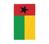 Drapeau de la Guinée-Bissau - Drapeau décoratif d'extérieur - 0,9 x 1,5 m - Bannière verticale en polyester