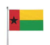 Drapeau de la Guinée-Bissau - Drapeau double face de 0,9 x 1,5 m - Léger et résistant aux couleurs - Avec boutonnières, idéal pour les fêtes en plein air et les jardins.