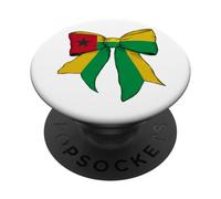 Drapeau de la Guinée-Bissau Guinée-Bissauan Pride Girl Coquette Bow PopSockets PopGrip Adhésif