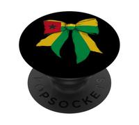 Drapeau de la Guinée-Bissau Guinée-Bissauan Pride Girl Coquette Bow PopSockets PopGrip Adhésif