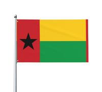 Drapeau de la Guinée-Bissau. Imprimé sur un seul côté, 0,9 x 1,5 m, léger et fluide, adapté pour une utilisation en intérieur et en extérieur.