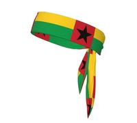 Drapeau de la Guinée-Bissau Imprimés Bandana de sport double face avec sangles anti-transpiration et respirant adapté pour la course et le fitness.