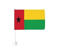 Drapeau de la Guinée-Bissau pour voiture - Clip de fenêtre extérieur - 30 x 45 cm - Double face - Décoration de voiture