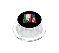 Drapeau de la Guinée équatoriale USA Vieilli - Demi américain PopSockets PopGrip pour MagSafe