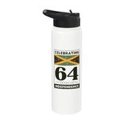 Drapeau de la Jamaïque 64e Jour de l'Indépendance de la Jamaïque Stainless Steel Insulated Water Bottle